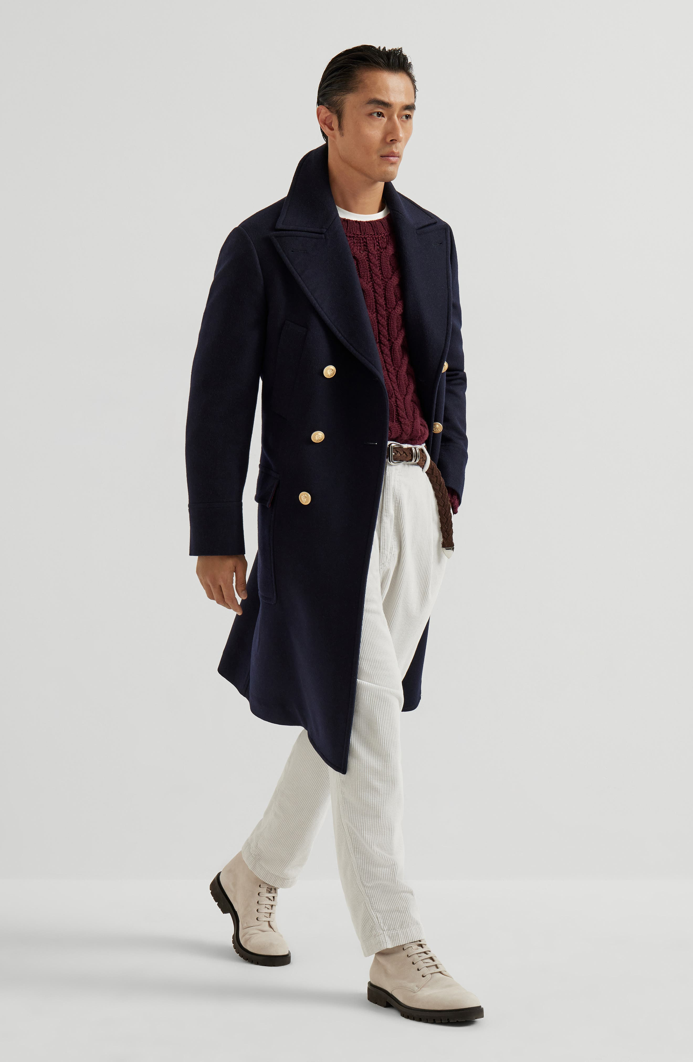 Brunello Cucinelli Double cloth coat in Navy Blue at Nordstrom - 6