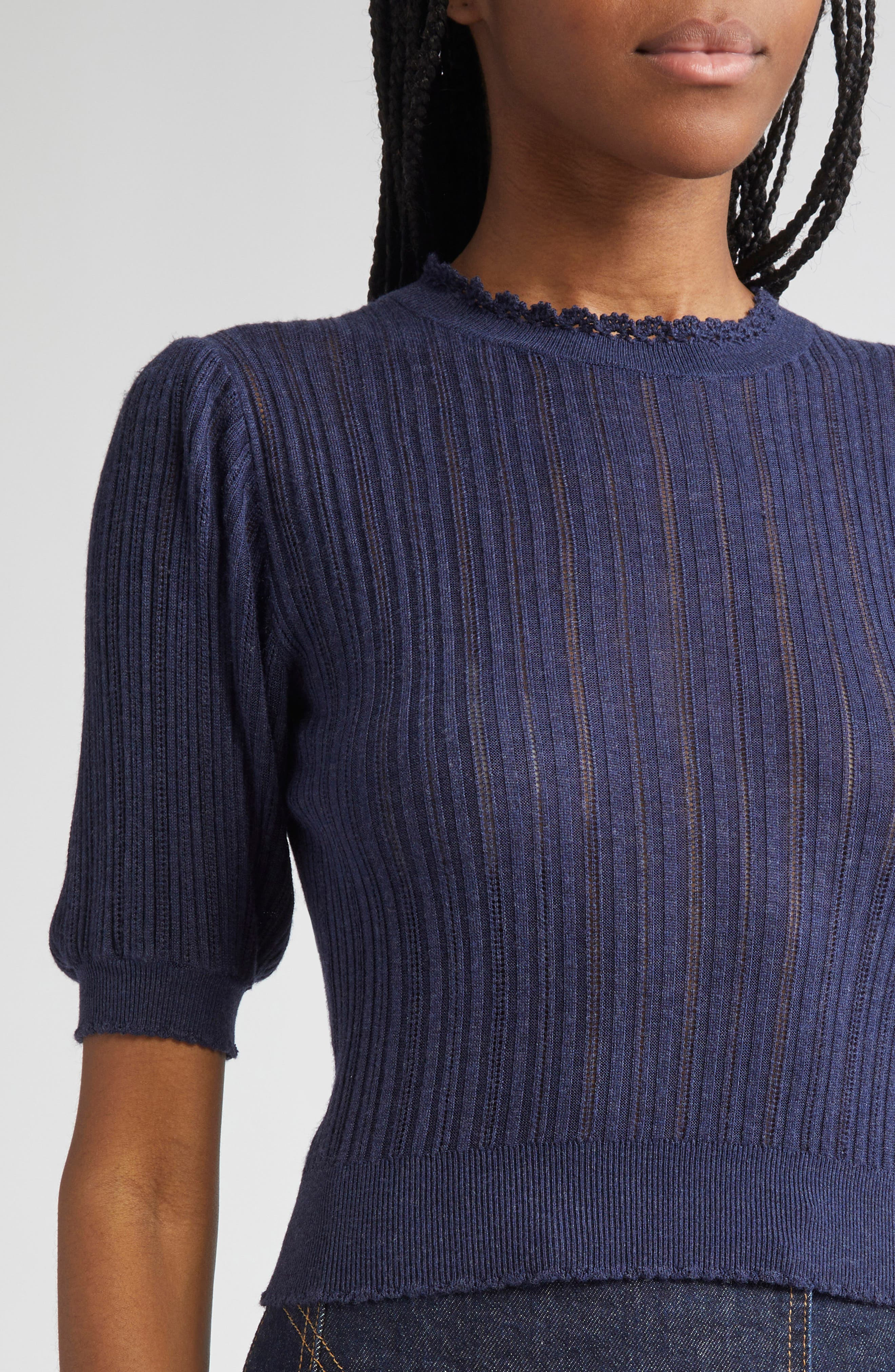 Ulla Johnson Gemma Rib Top in Midnight at Nordstrom - 5