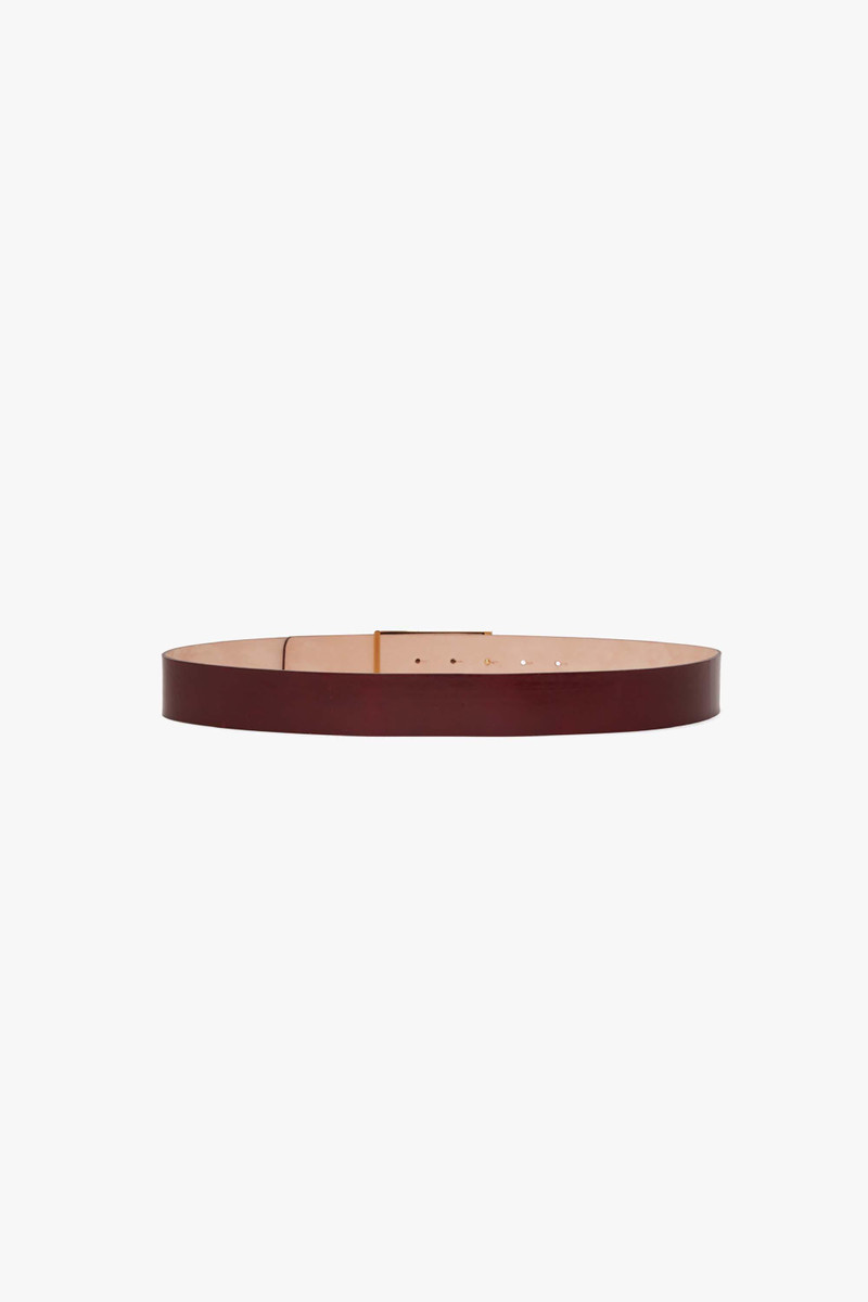 Jumbo Frame Belt In Burgundy Glossed Leather 4