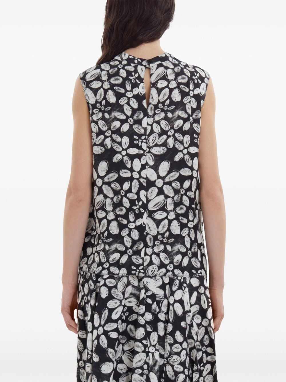 floral-print sleeveless top - 4