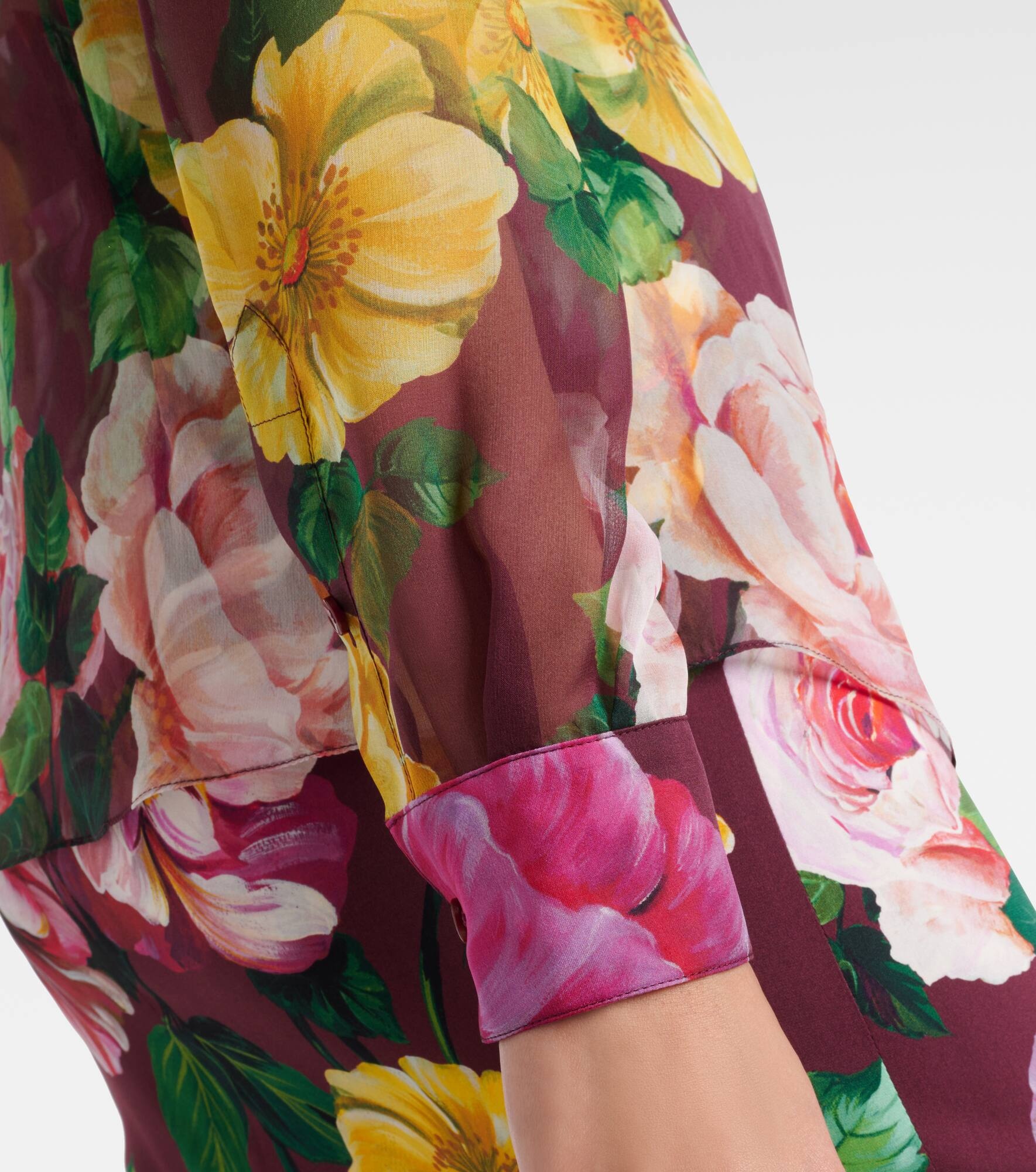 Printed silk chiffon blouse - 5