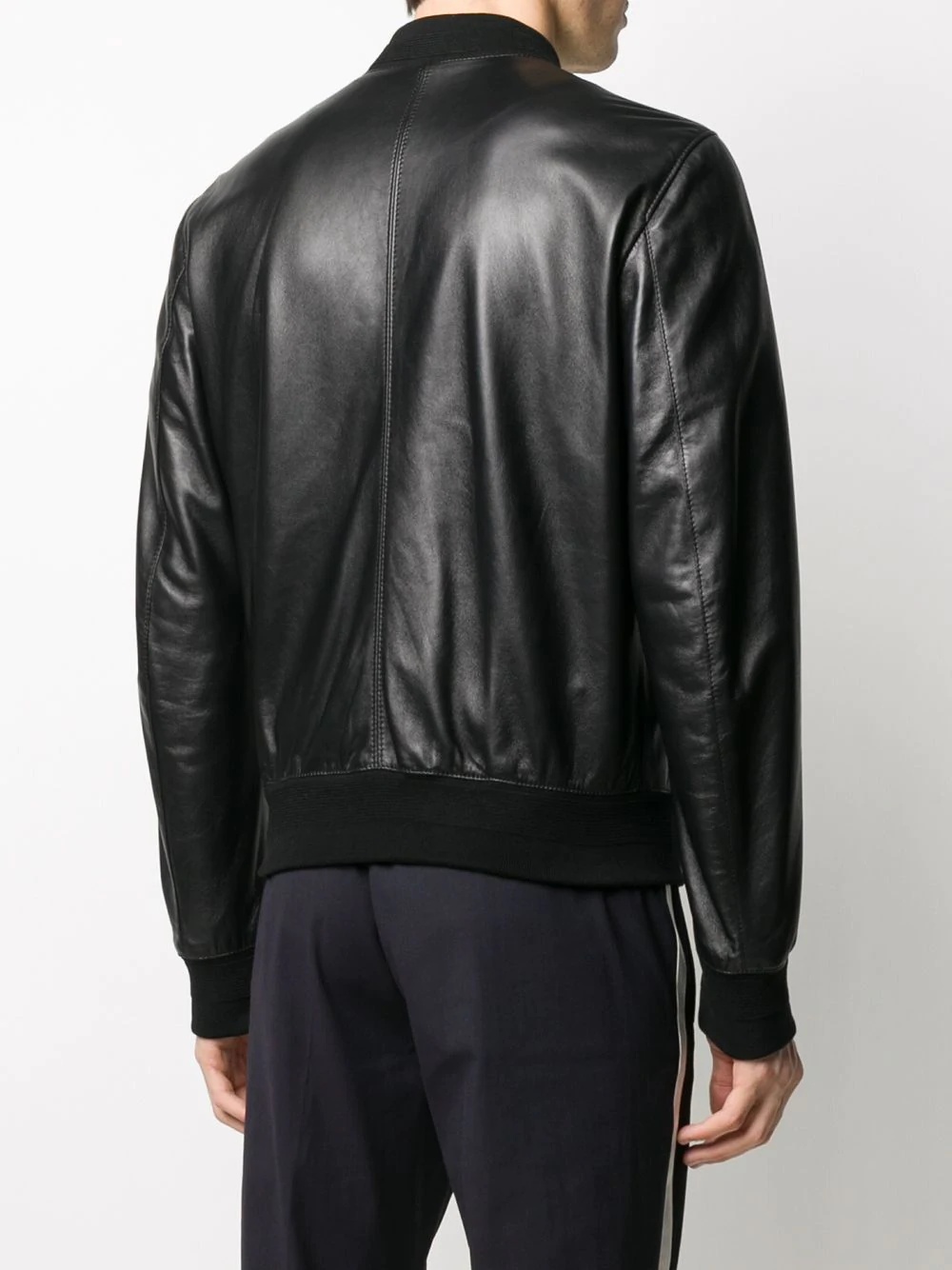 DG patch leather bomber jacket - 4