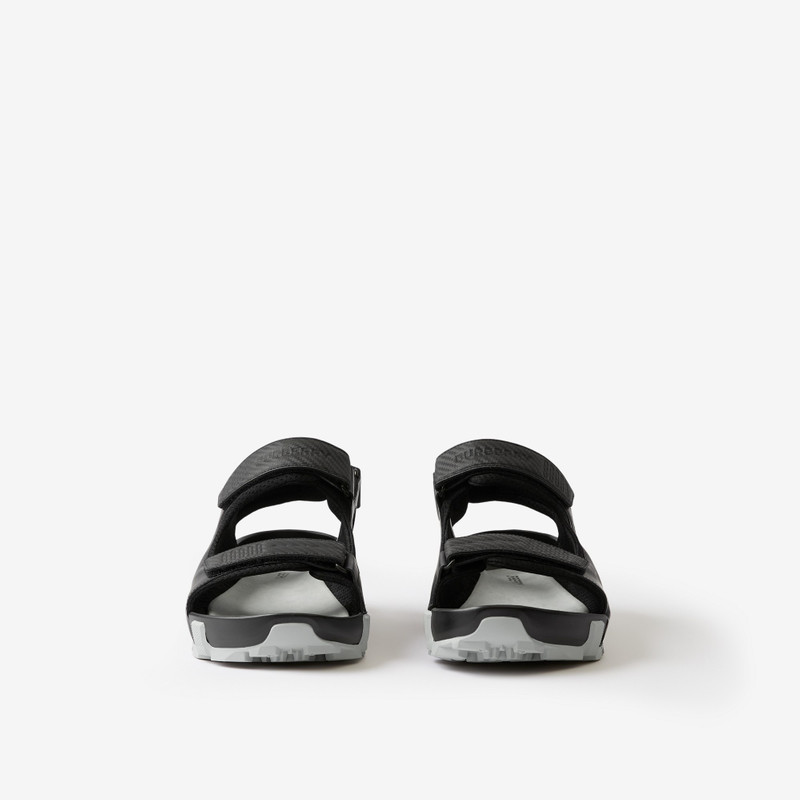 Burberry Logo print Leather and Nylon Arthur Sandals outlook