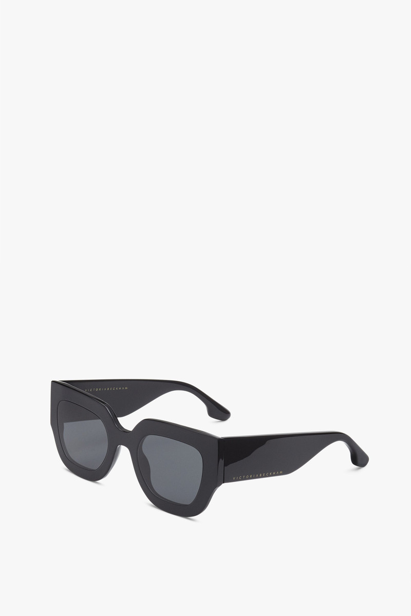 Victoria Beckham Wide Flat Square Sunglasses in Black outlook