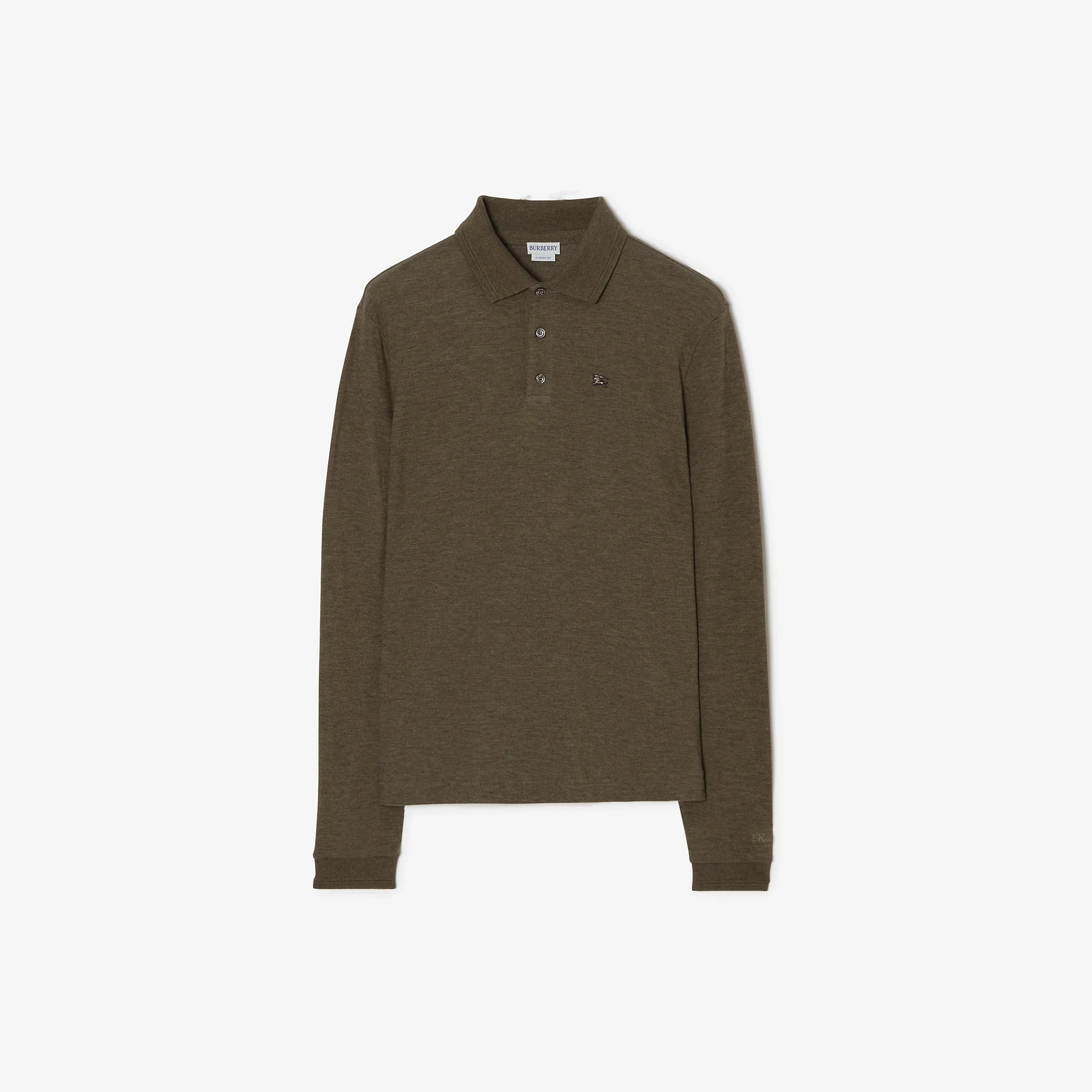 Long-sleeve Wool Cotton Polo Shirt - 1