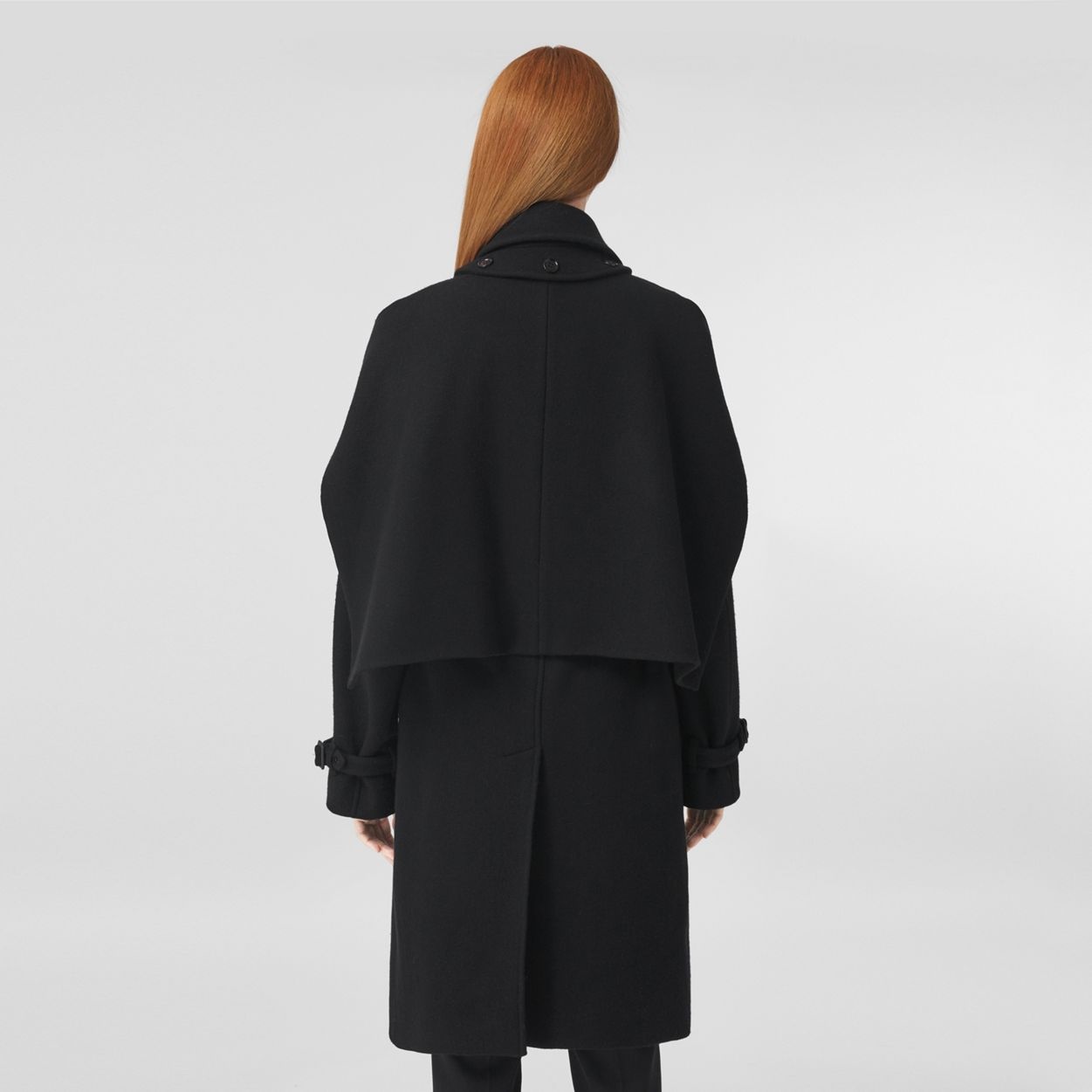 Panel Detail Cashmere Wool Blend Trench Coat - 3