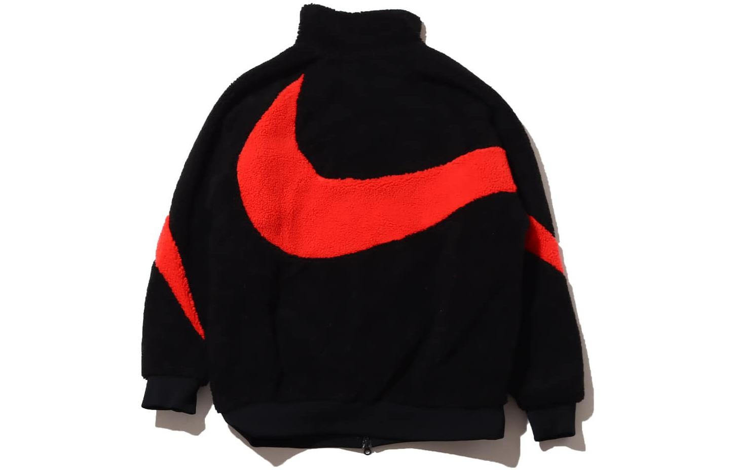 Nike Nike Big Swoosh Reversible Boa Jacket Asia Sizing Black Chili Red BQ6546 008 REVERSIBLE