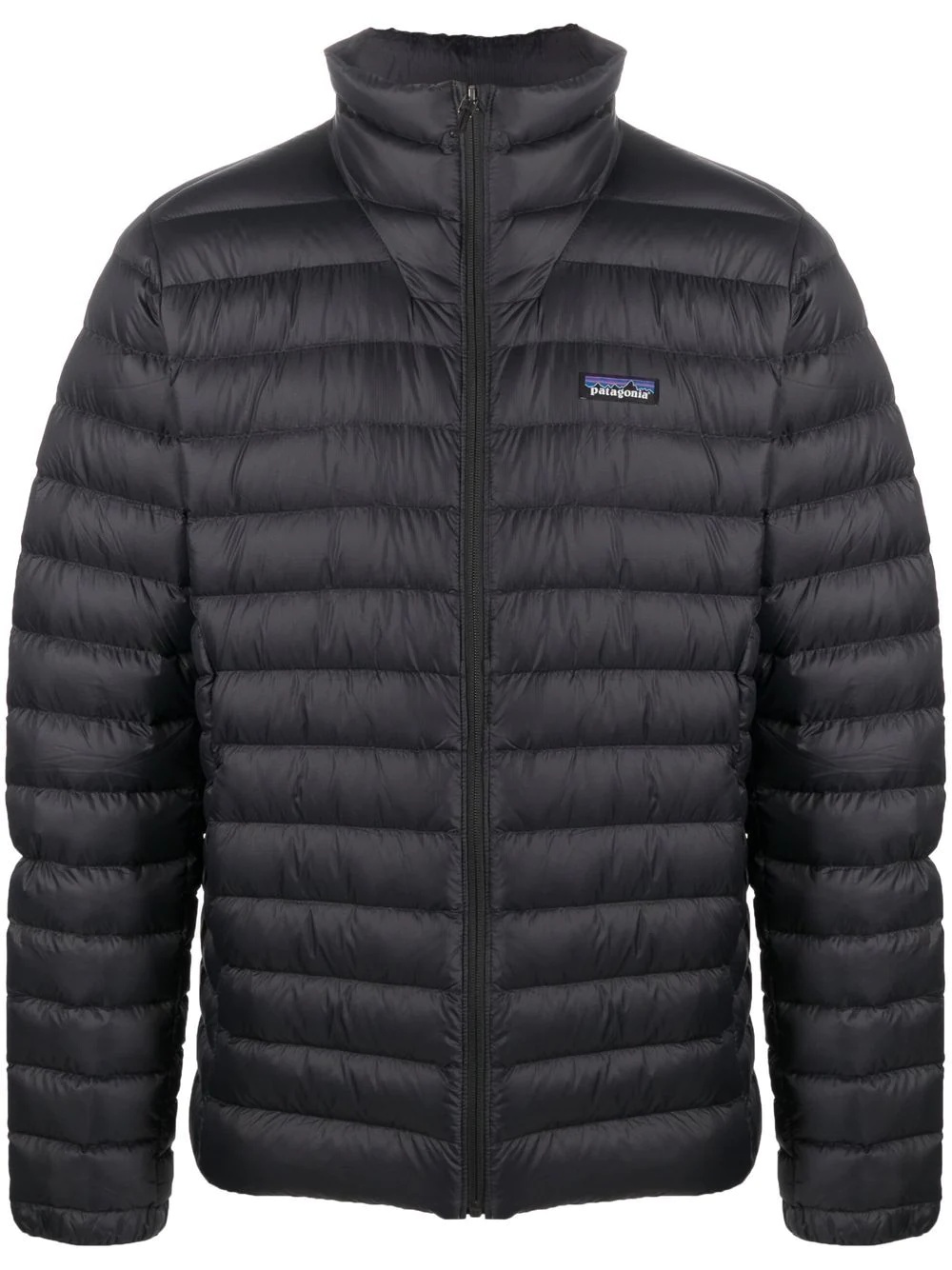 logo-patch padded jacket - 1