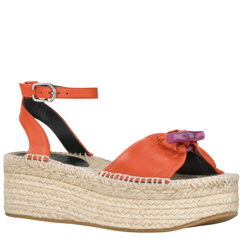 Longchamp Roseau Wedge espadrilles Sienna - Leather outlook
