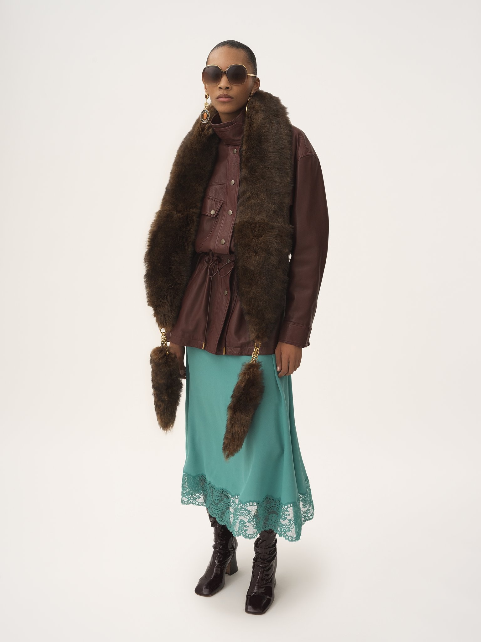 HIGH-NECK PARKA IN LEATHER - 3