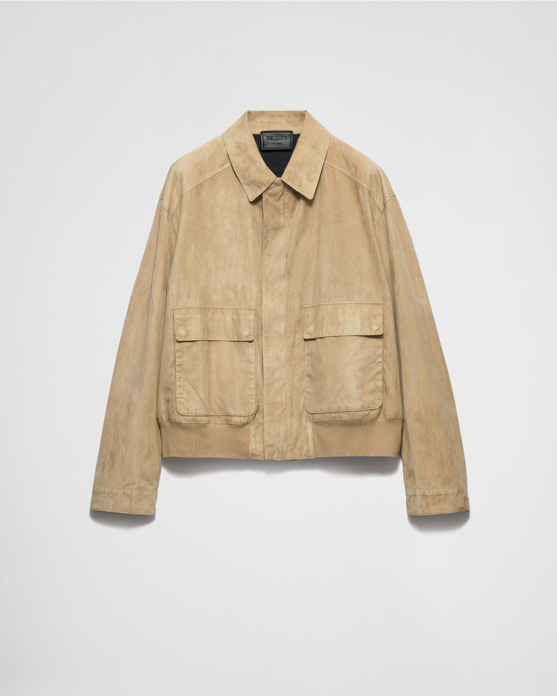 Suede and cotton bomber jacket 1