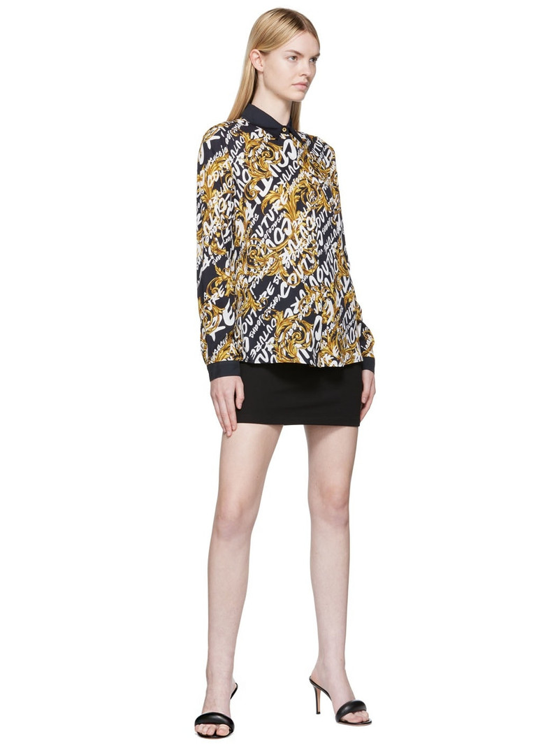 VERSACE JEANS COUTURE Black Viscose Shirt outlook