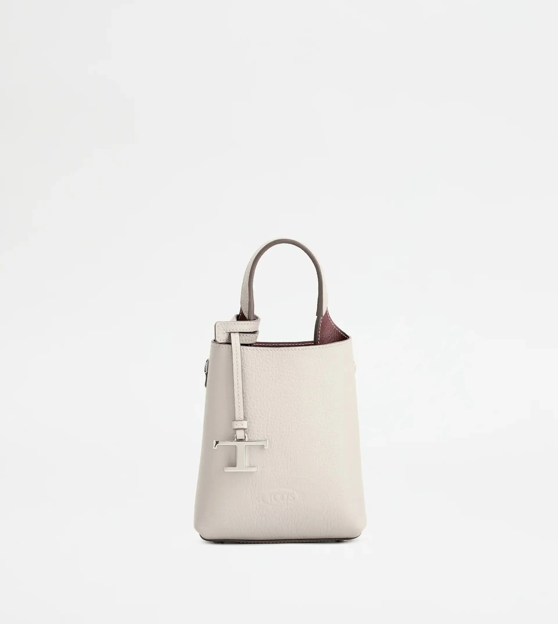 TOD'S PHONE BAG IN LEATHER MICRO - WHITE - 1