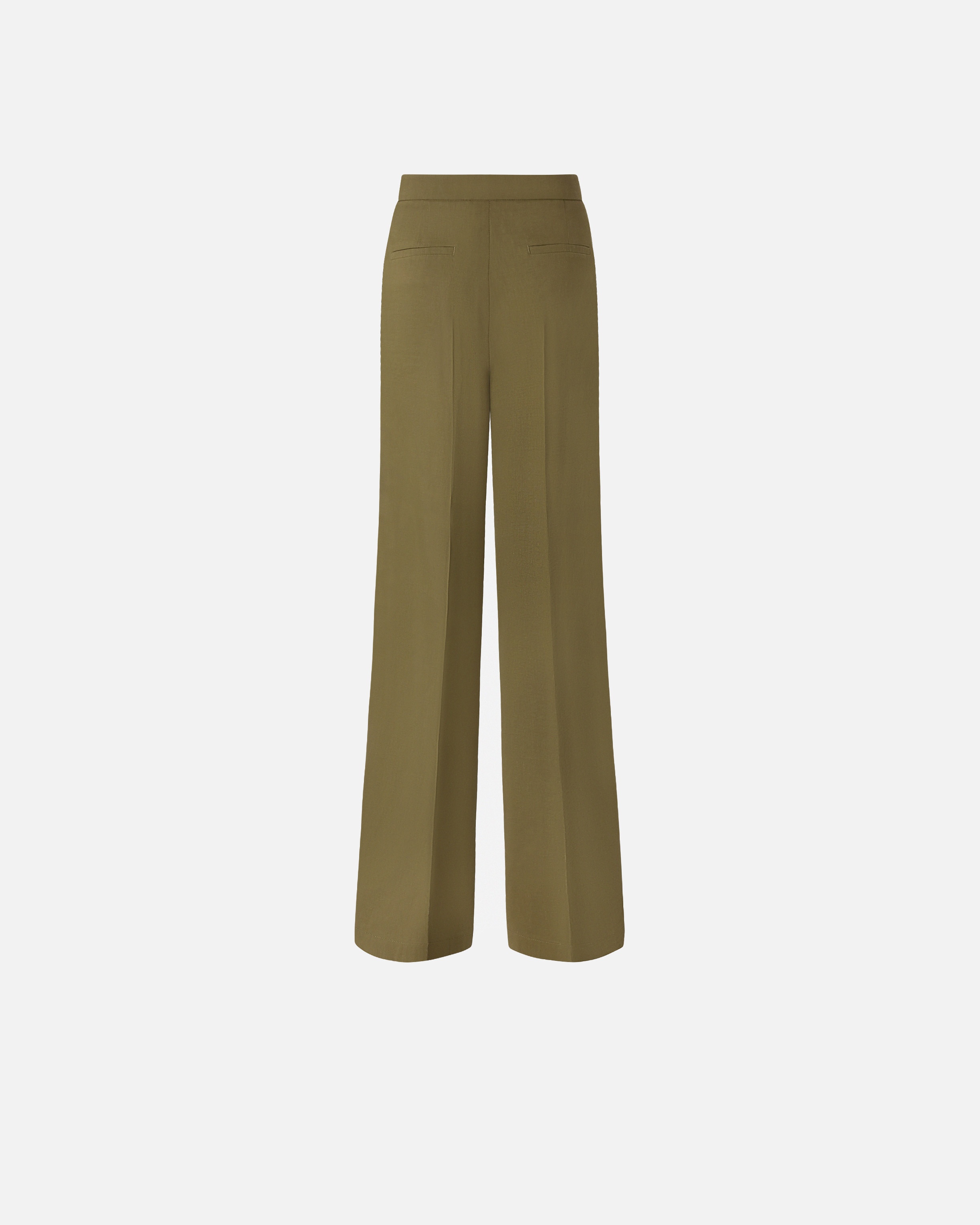 STRETCH LINEN TROUSERS WITH CREASE - 2