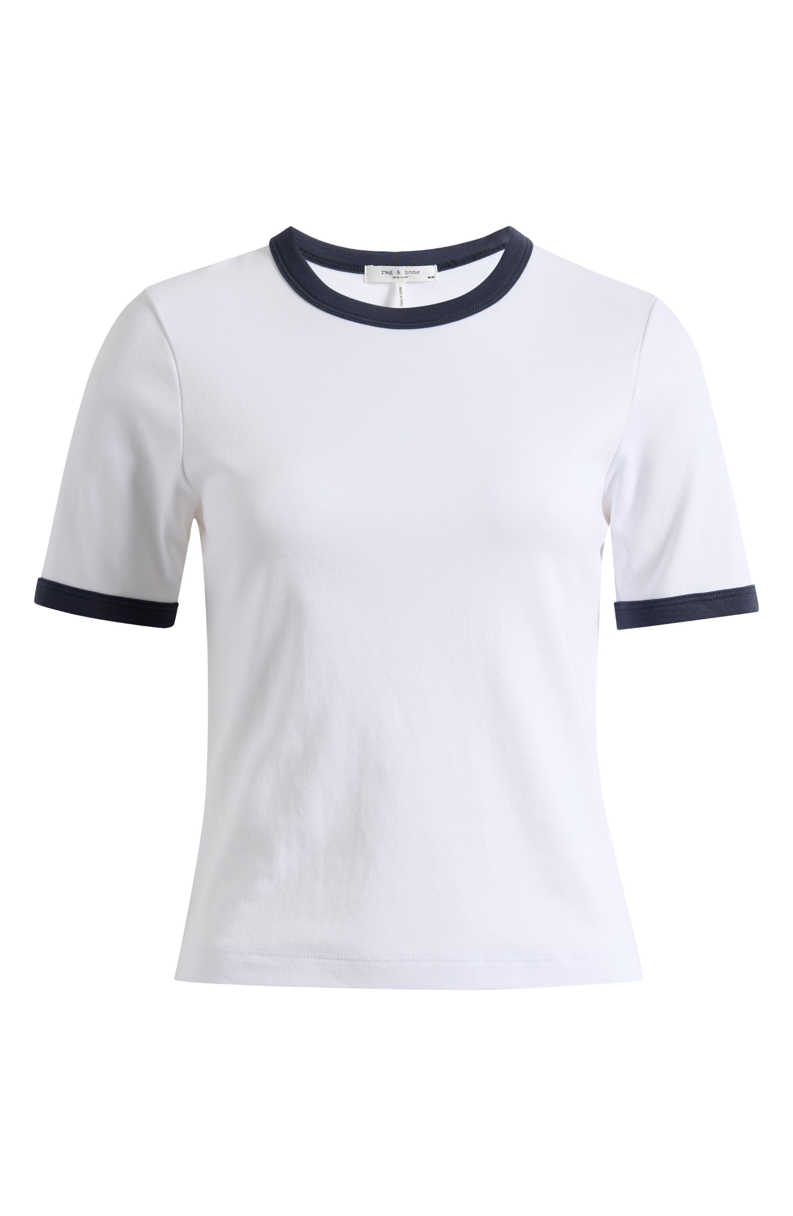 rag & bone Mia Cotton Ringer T-Shirt in White Multi at Nordstrom - 5