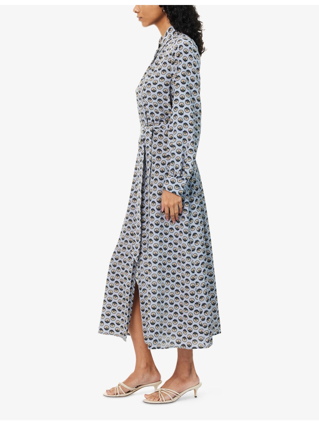 Graphic-Print Belted Silk Maxi Dress - 3