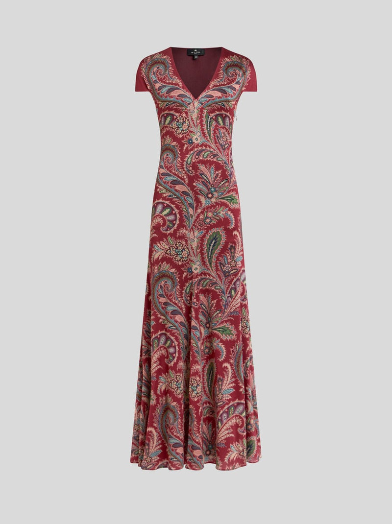 PRINTED CREPE JERSEY LONG DRESS 1