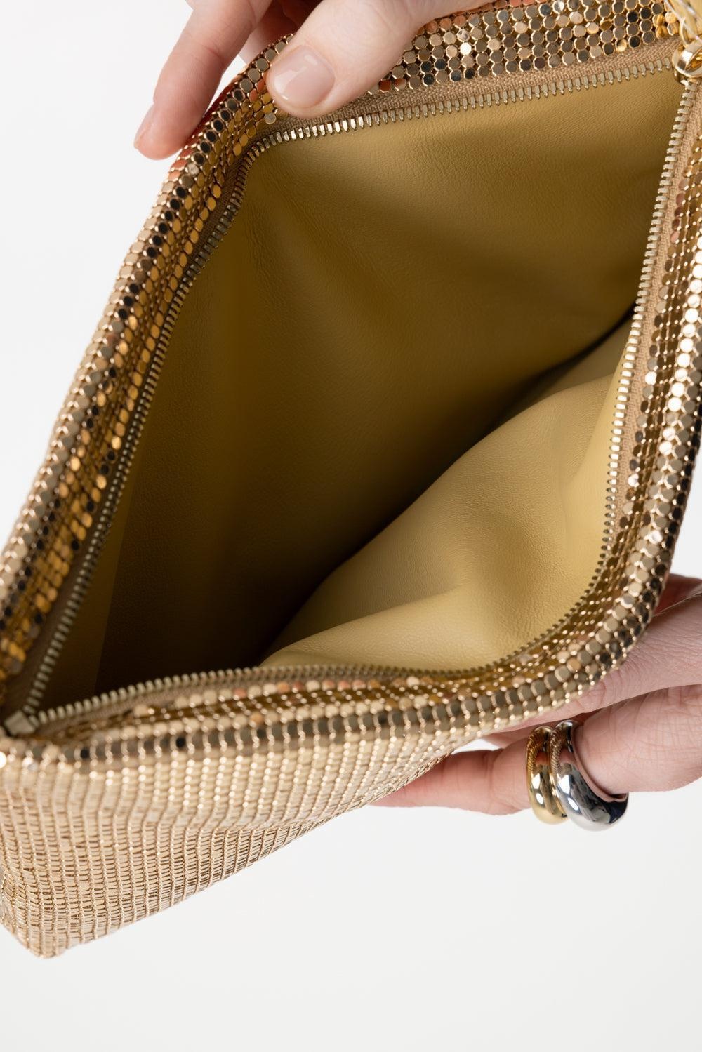 METALLIC WRISTLET CLUTCH - GOLD - 4