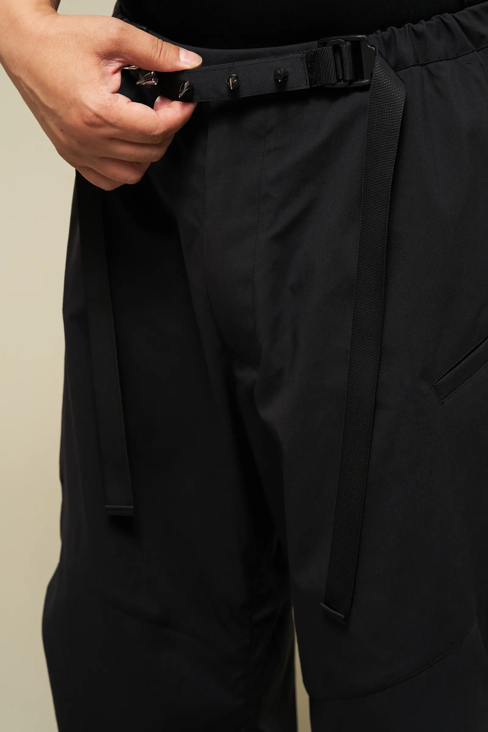 P56B-M Nylon Stretch Web Belt Trouser Black - 9