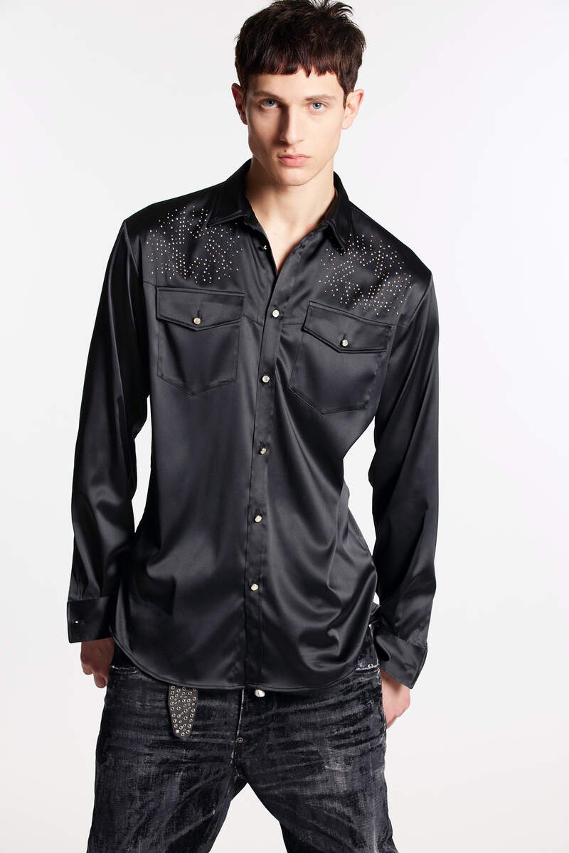 EMBELLISHED SATIN SHIRT - 3