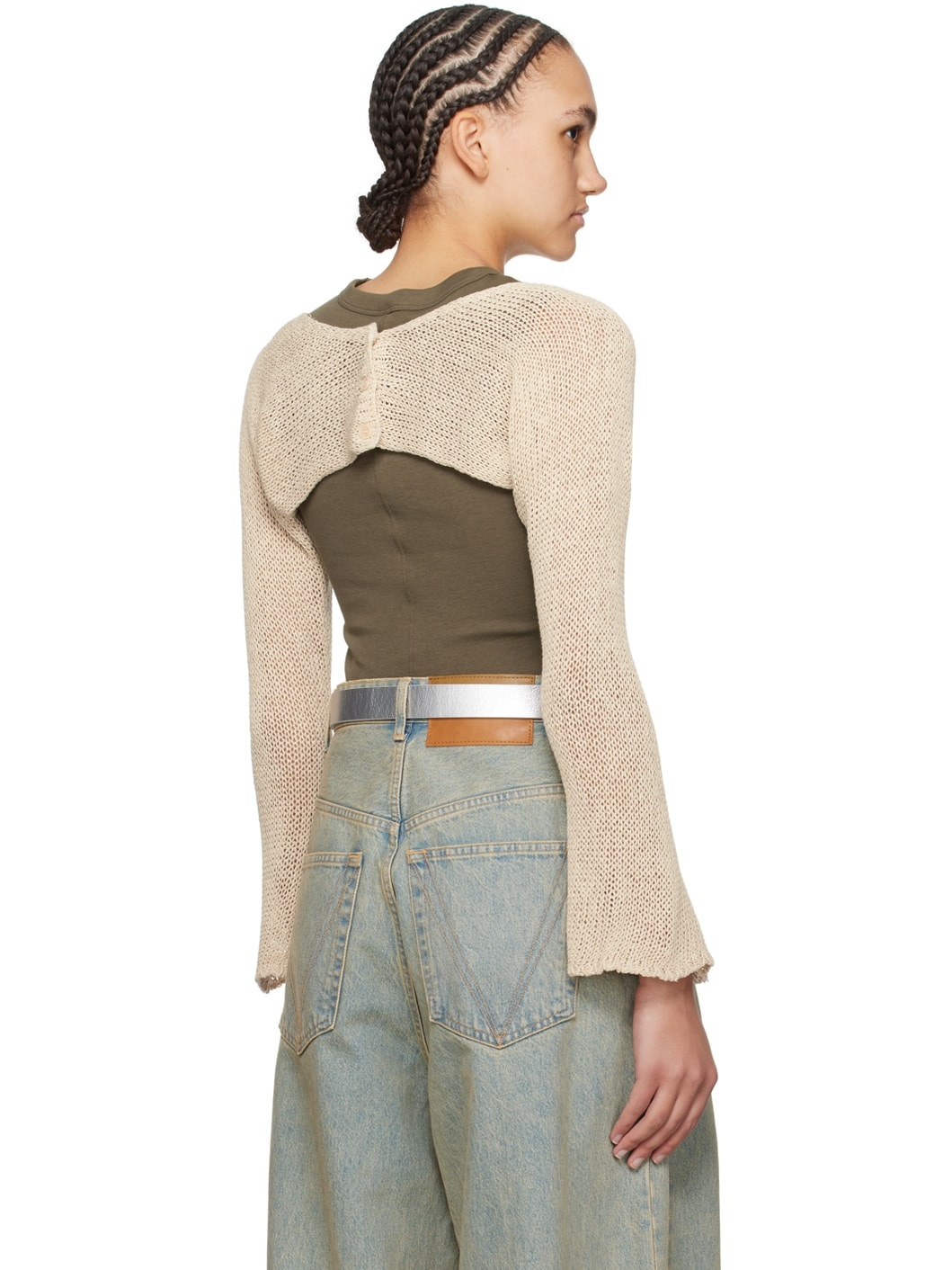 SSENSE Exclusive Beige Bolero Cardigan - 3