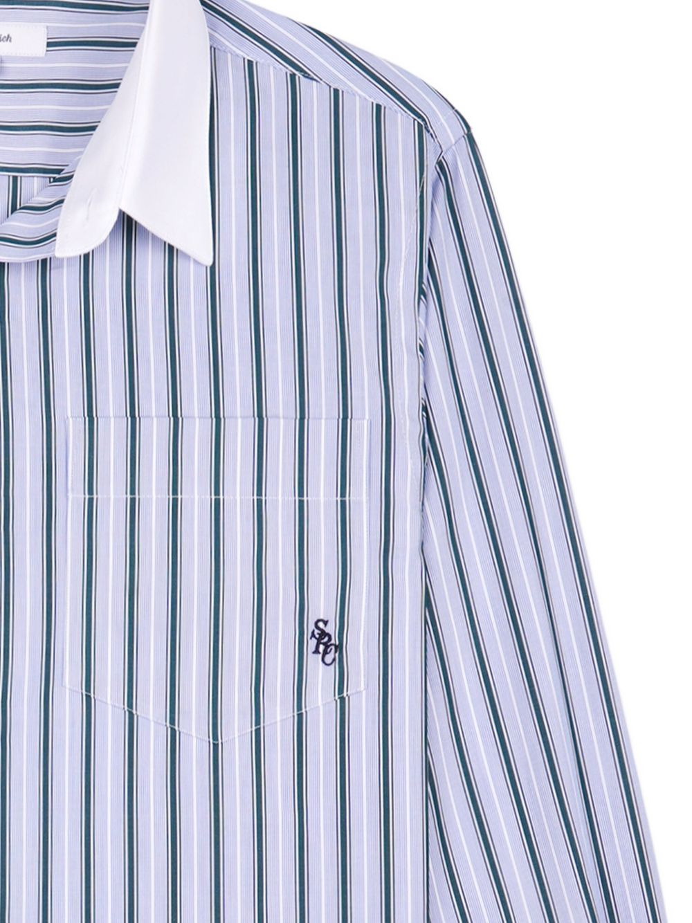 striped contrast-collar shirt - 3