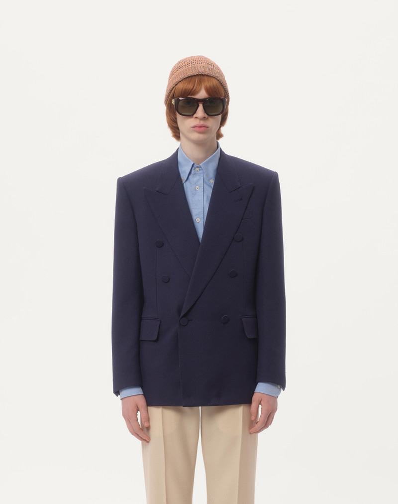 DOUBLE-BREASTED JACKET IN WOOL GABARDINE 5