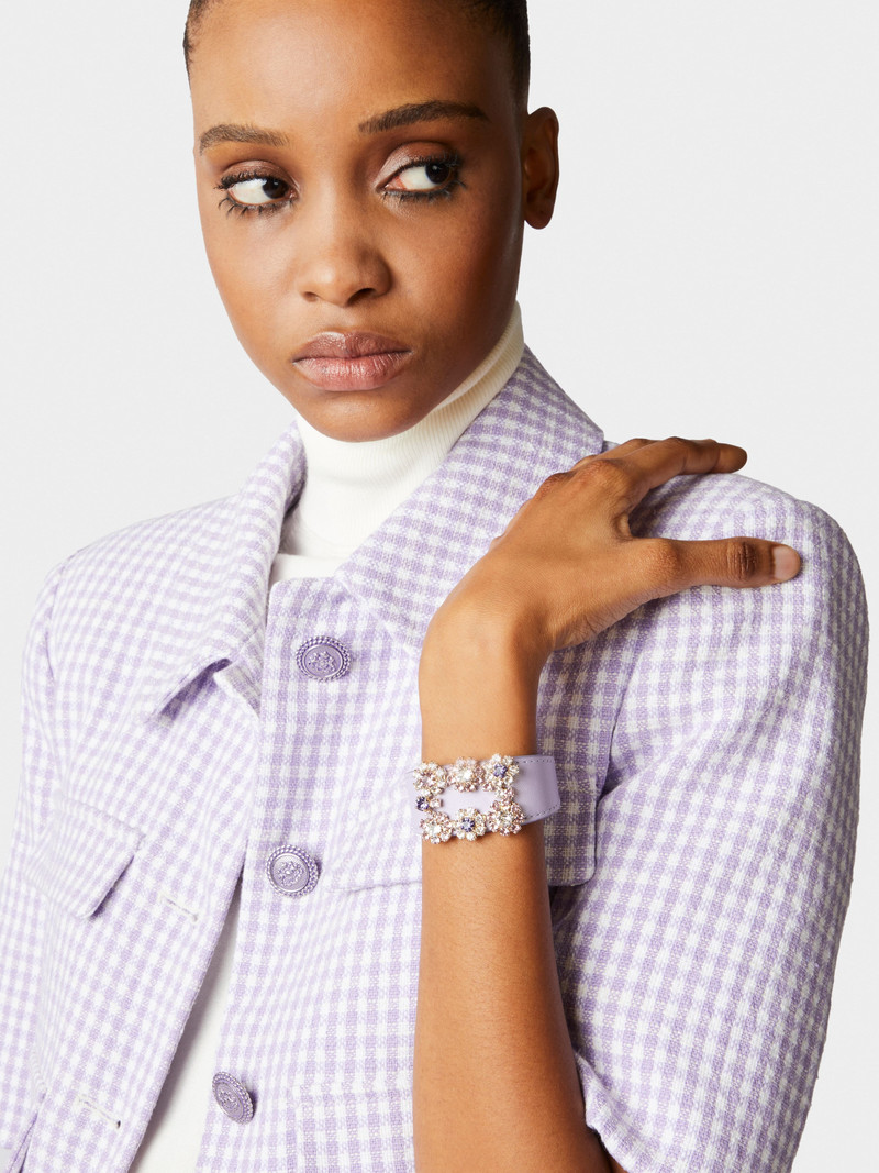 Roger Vivier Flower Strass Colored Buckle Bracelet outlook