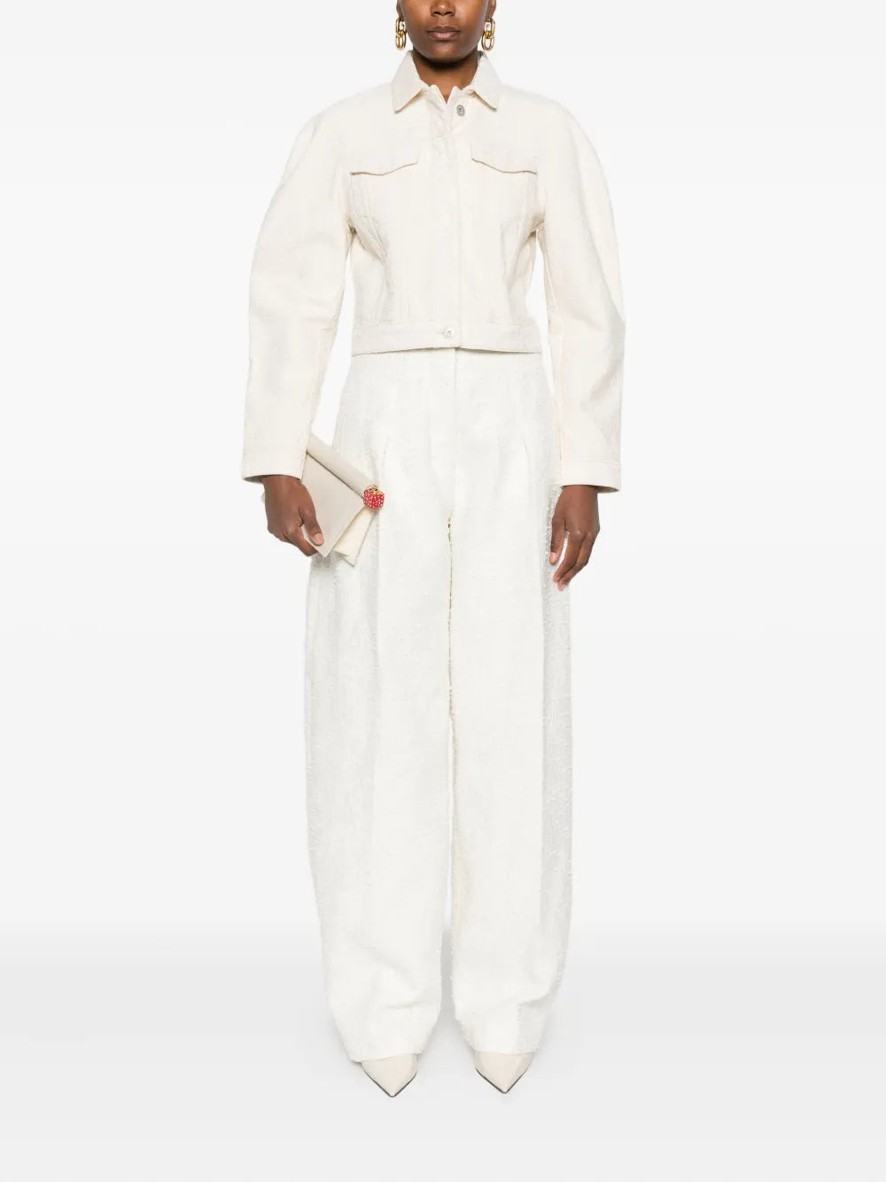 Jacquemus Women Le Ovalo De Nîmes Crop Jacket - 2