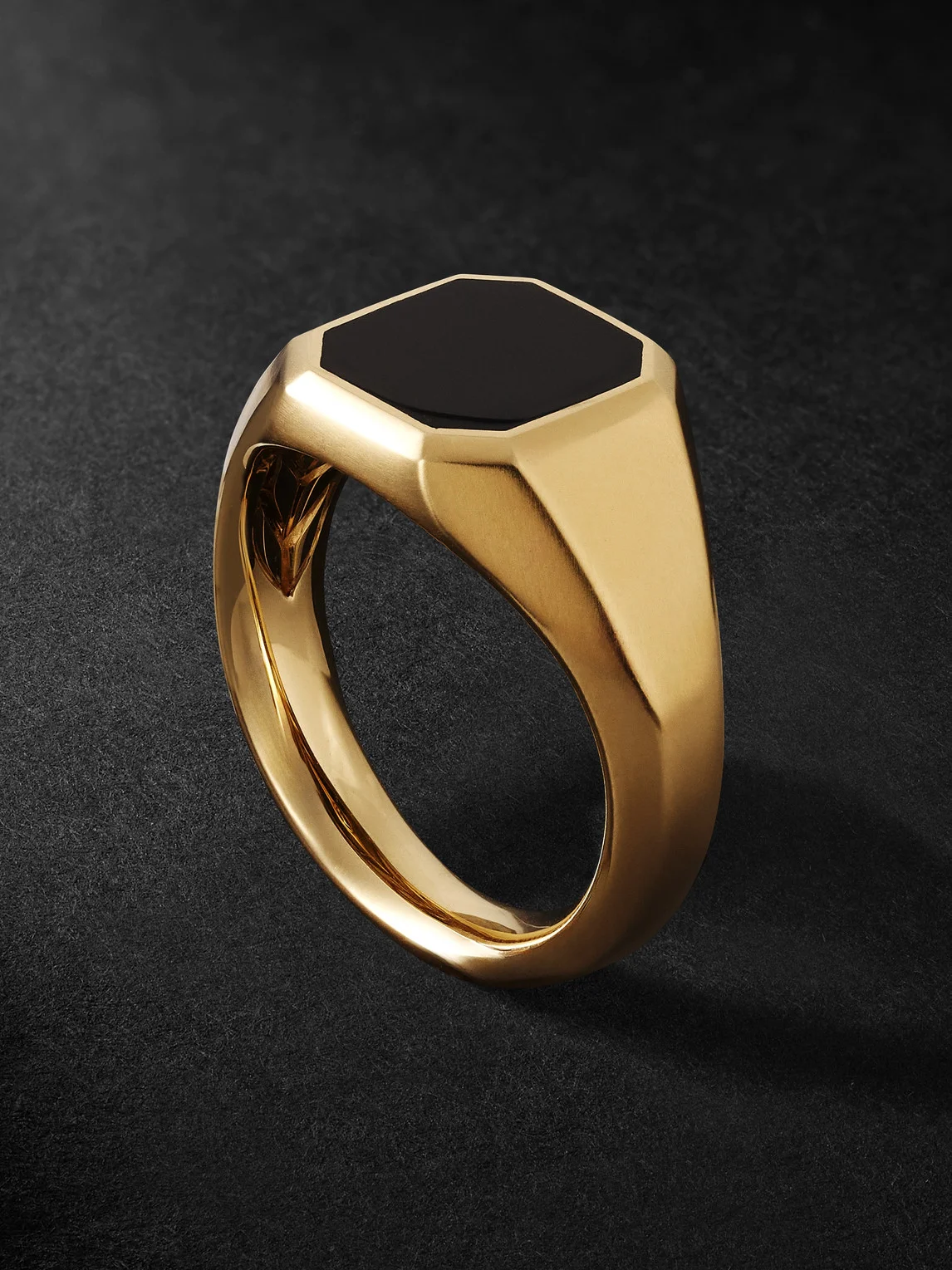 Streamline® 18-Karat Gold Onyx Signet Ring - 1