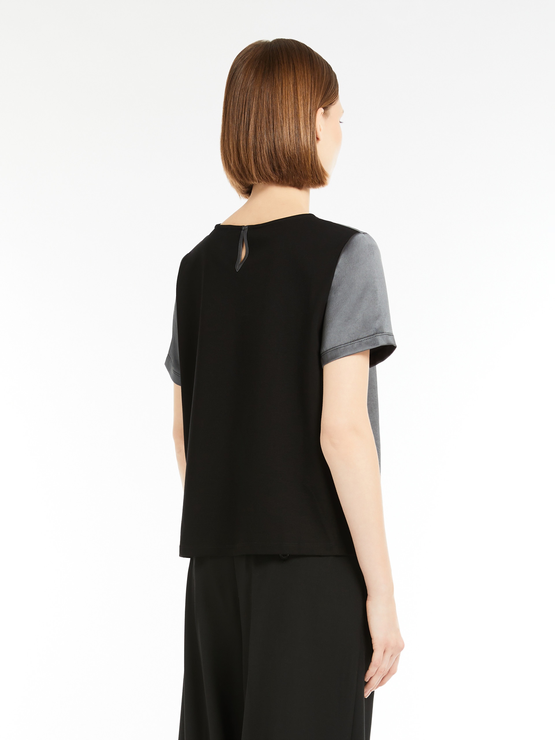 AMBURGO Satin and jersey T-shirt - 4