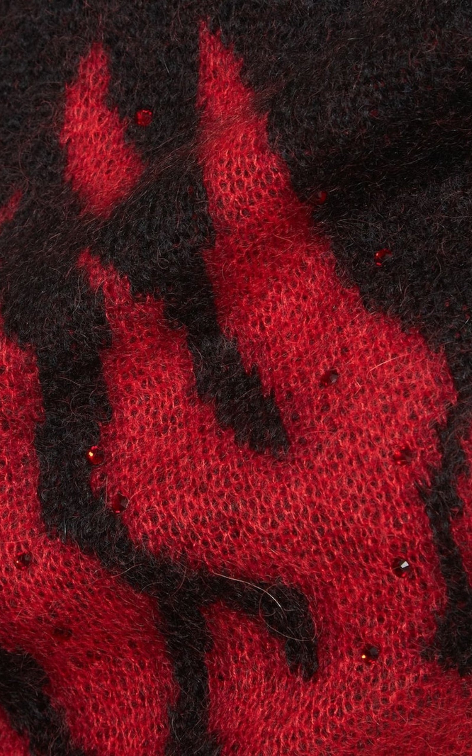 Flames Jacquard Knit Crop Top - 4