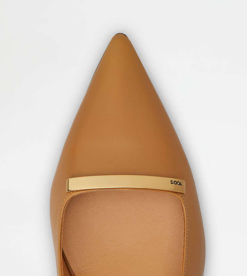 PUMPS IN LEATHER - BROWN 4