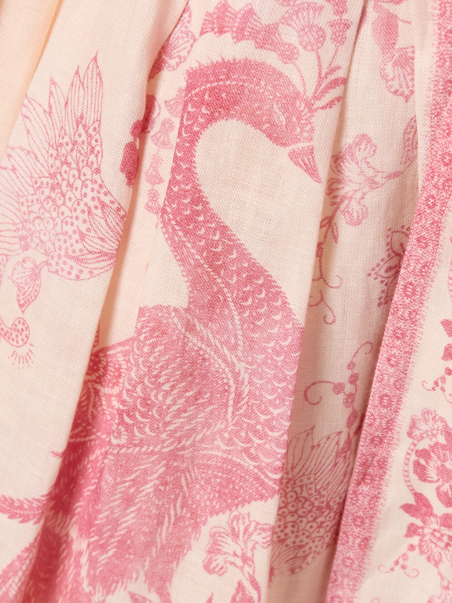 Lucky belted printed linen mini dress Pink - 4