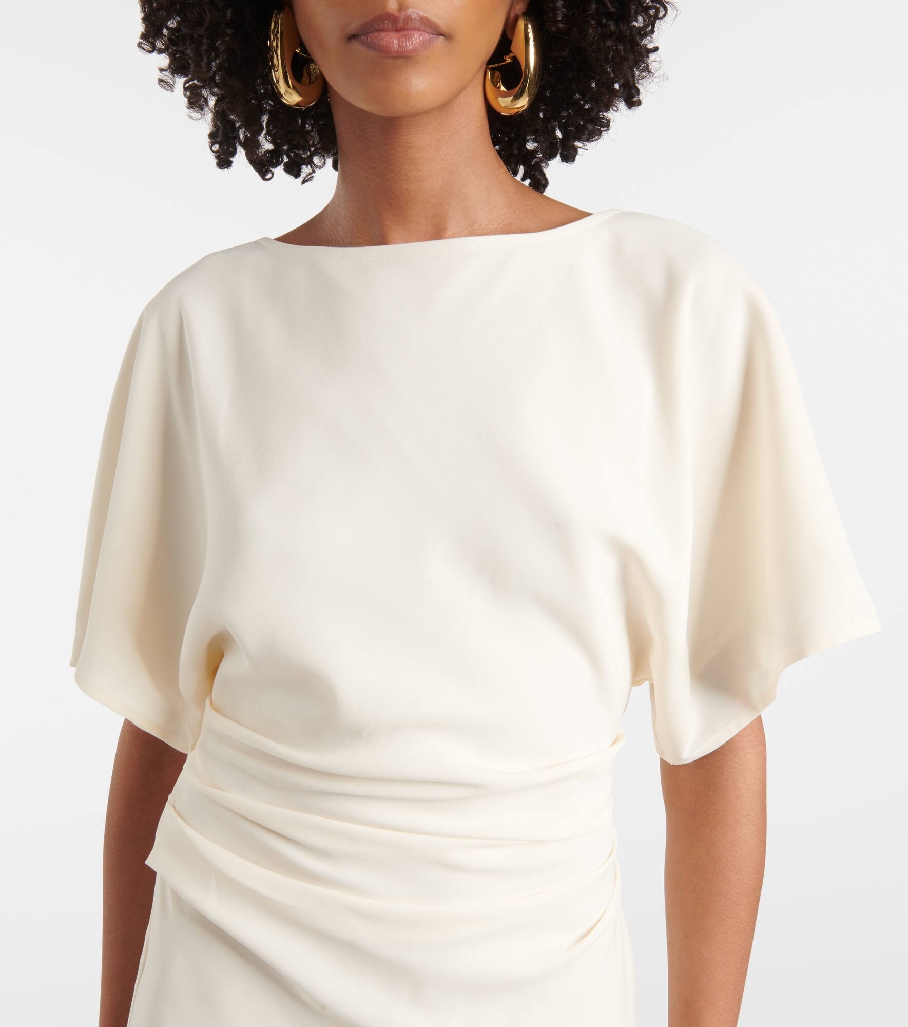 Amelie gathered crêpe midi dress - 4