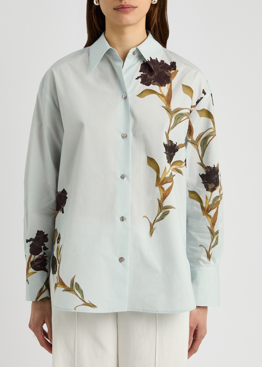 Vince Floral-print Cotton-poplin Shirt - 2