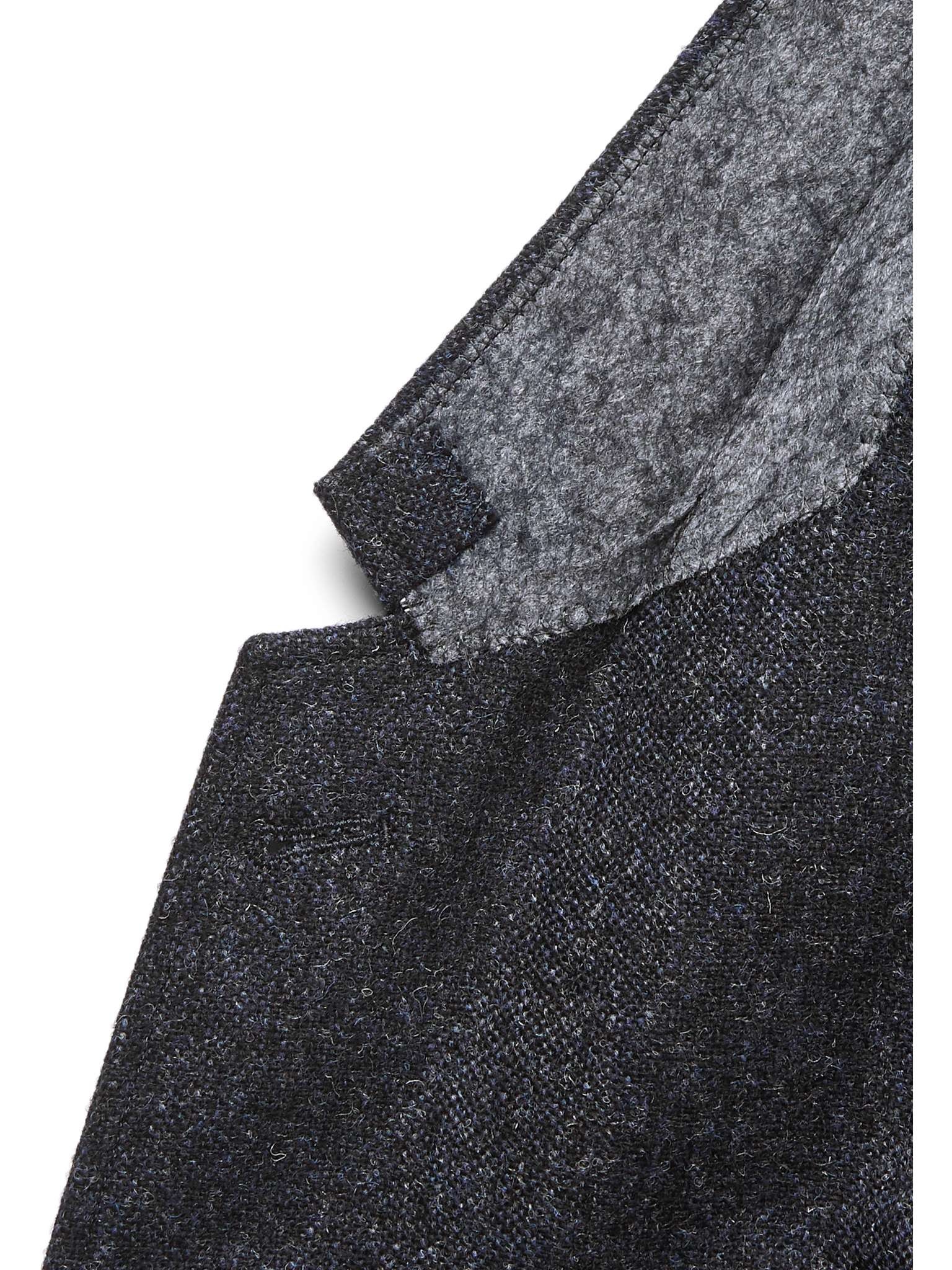 Navy Slim-Fit Unstructured Striped Donegal Wool-Tweed Blazer - 3
