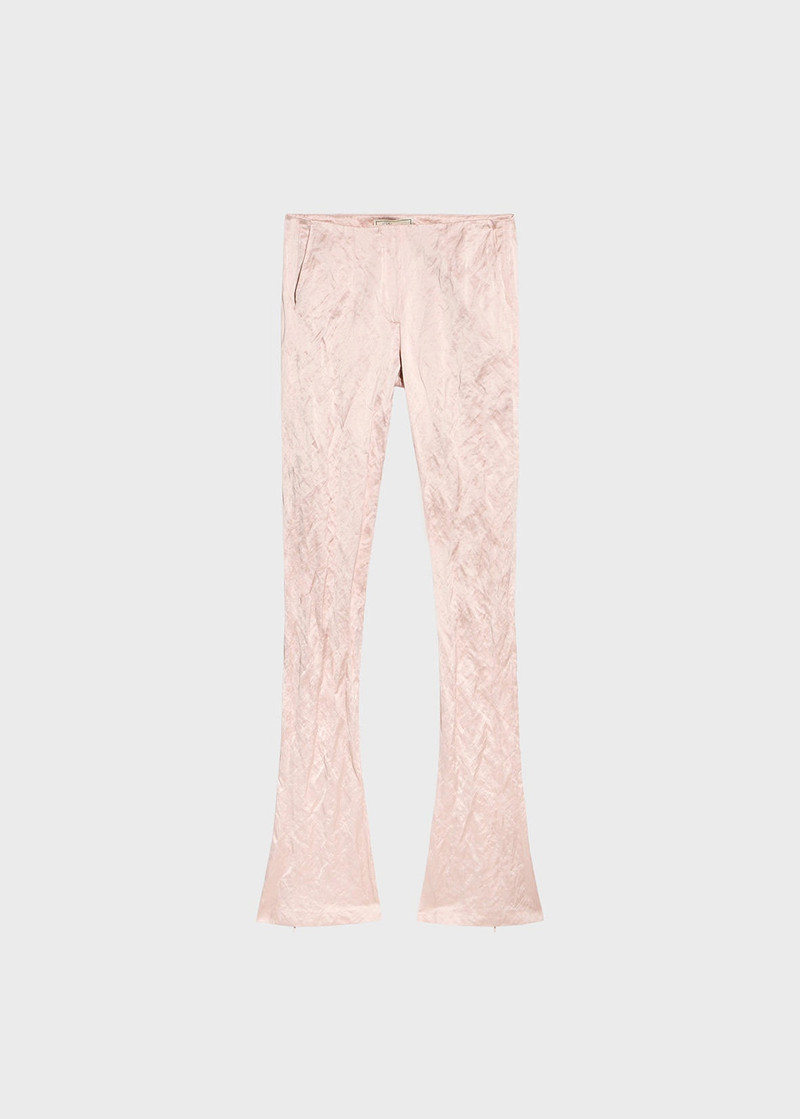 STRAIGHT LEG PANTS IN CRINKLED SATIN 1