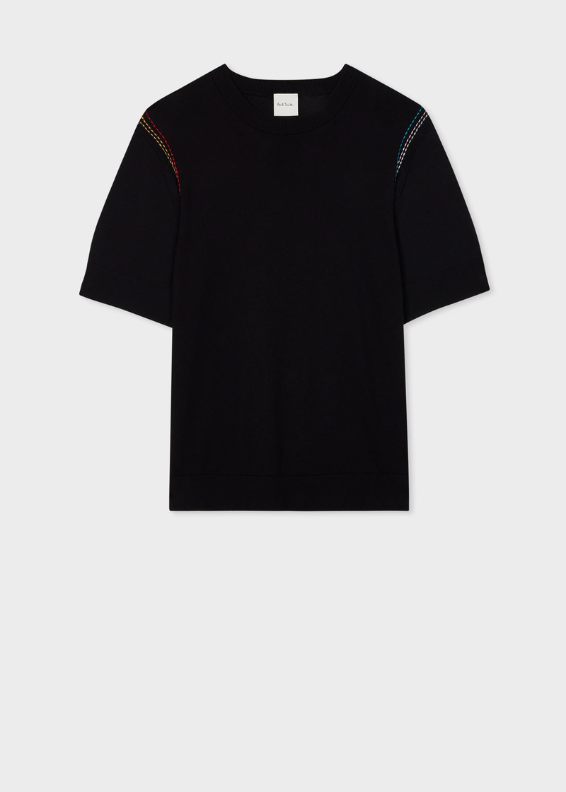 Black Coloured Stitch Knitted Top 1