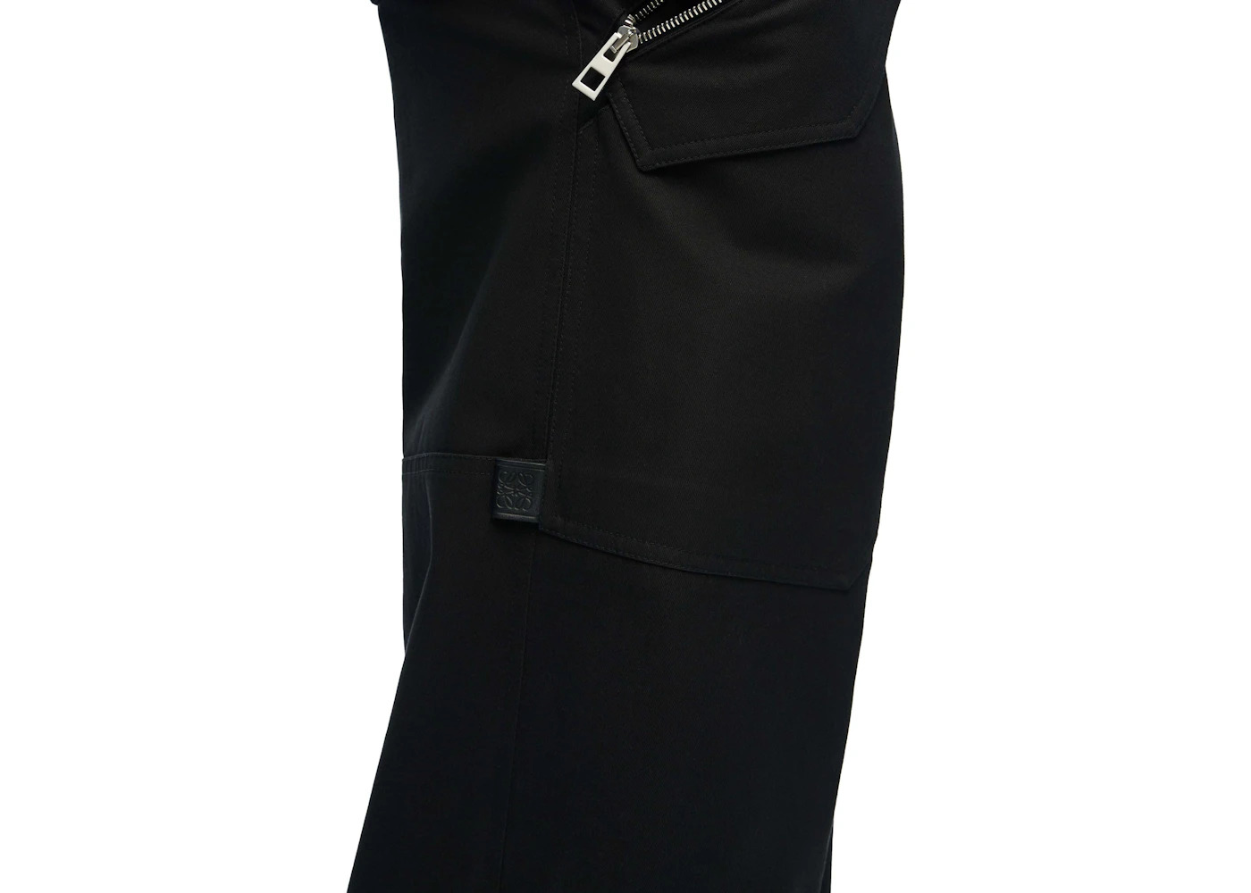 LOEWE Cargo Trousers in Cotton Black - 2