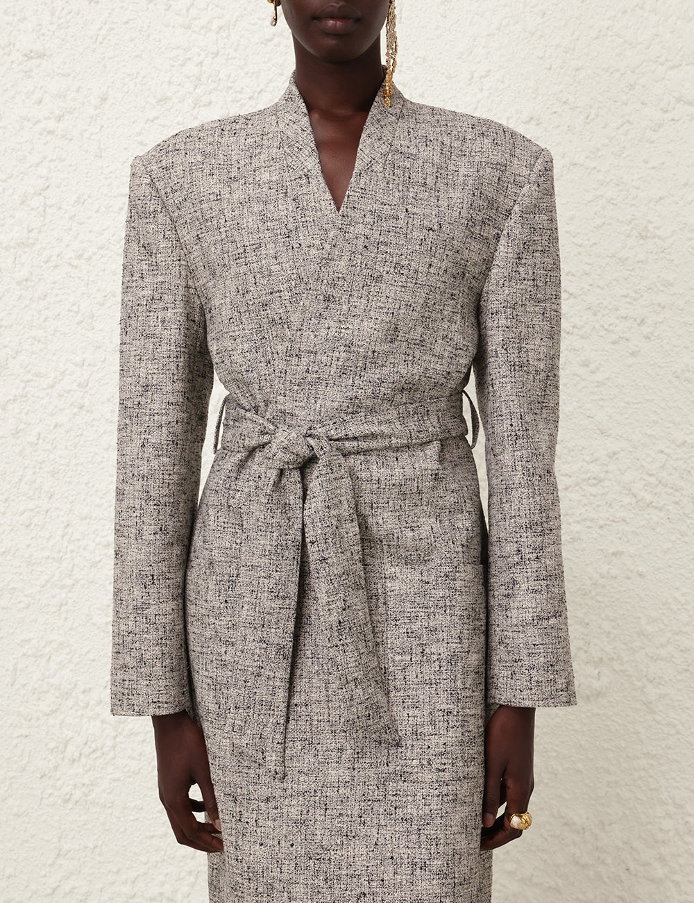 TRANQUILLITY COLLARLESS COAT - 5