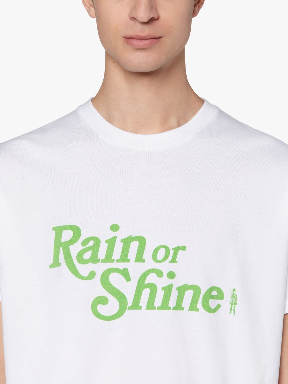 WHITE X GREEN COTTON RAIN OR SHINE T-SHIRT - 5