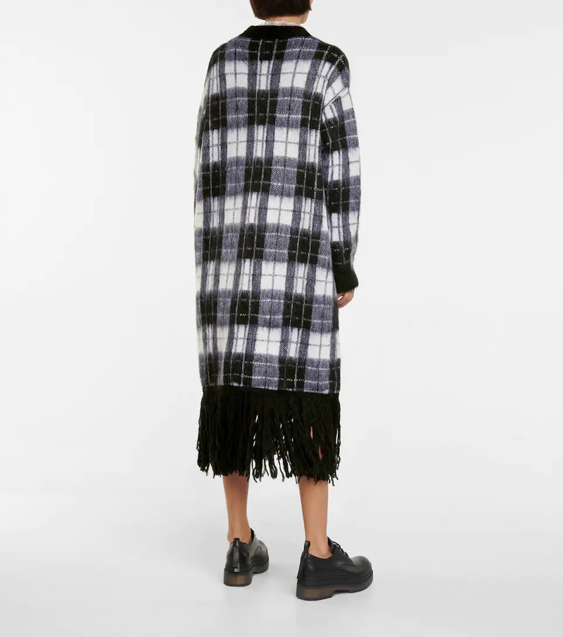 fringed 체크 인쇄 카디건 3