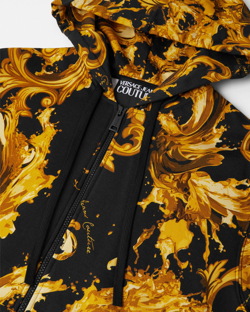 VERSACE JEANS COUTURE Printed Cotton-Jersey Zip Hoodie outlook
