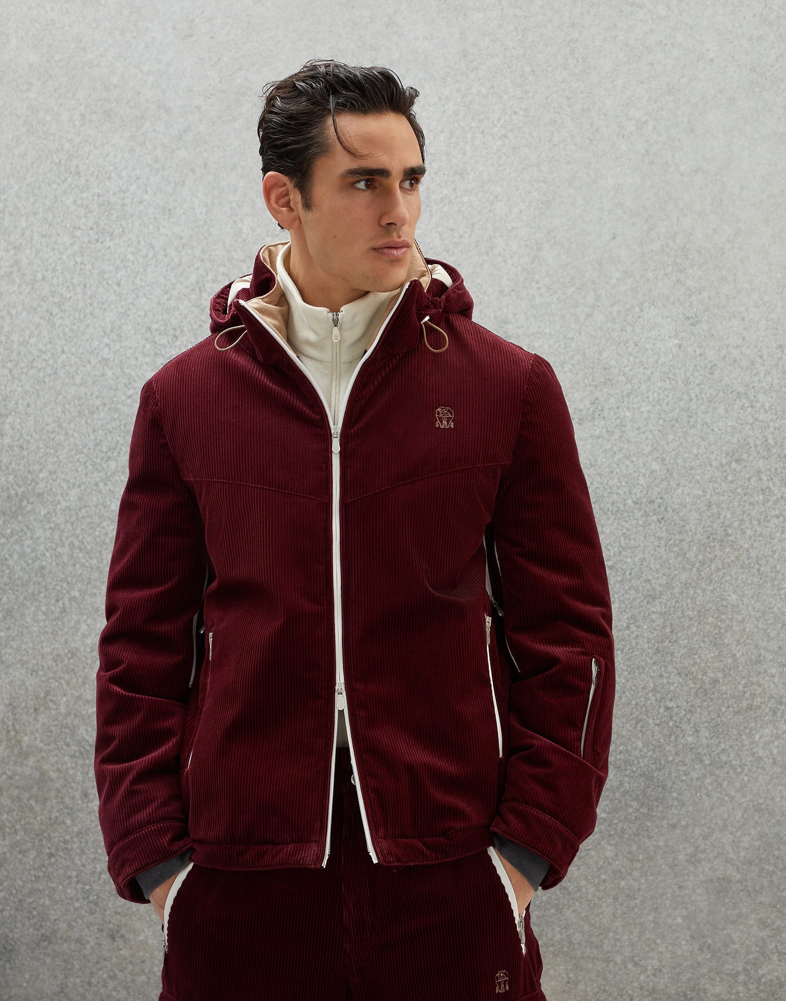 Bonded corduroy Mountain outerwear jacket with Thermore® padding and detachable hood - 1