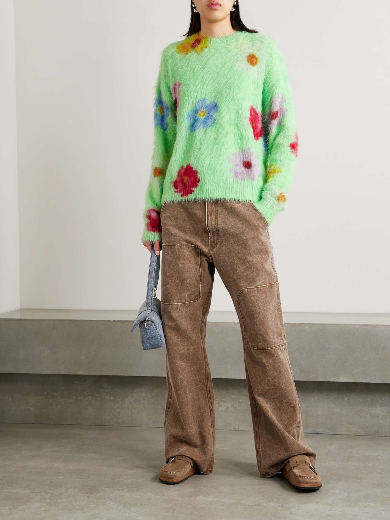 Acne Studios Printed fluffy jumper - Light green | REVERSIBLE