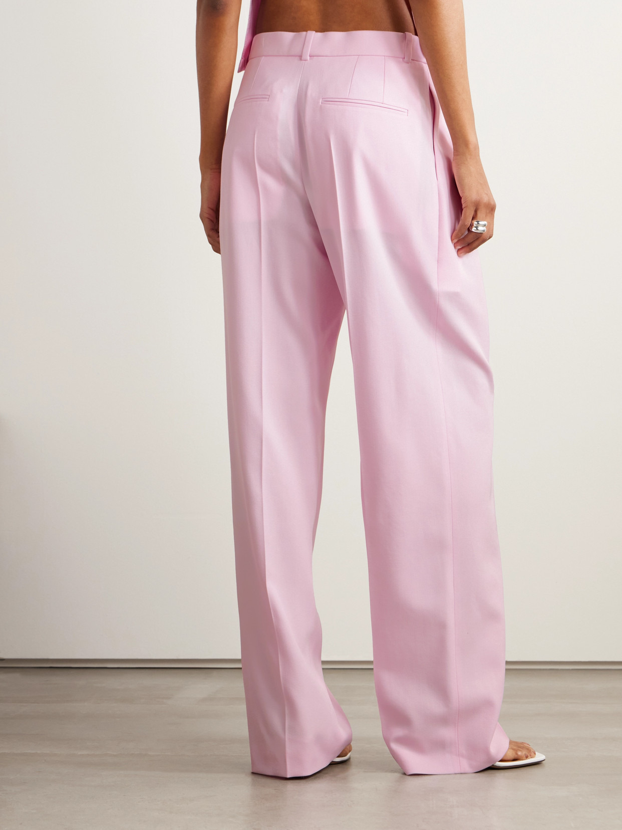 Pleated Grain De Poudre Wool Wide-leg Pants - 3