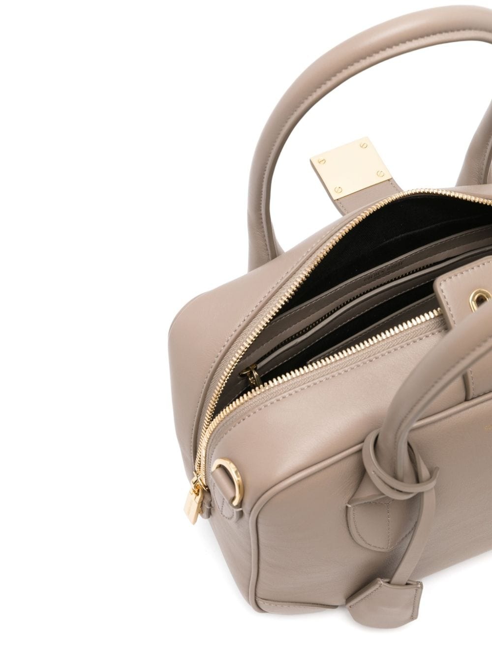 logo-print leather tote bag - 5