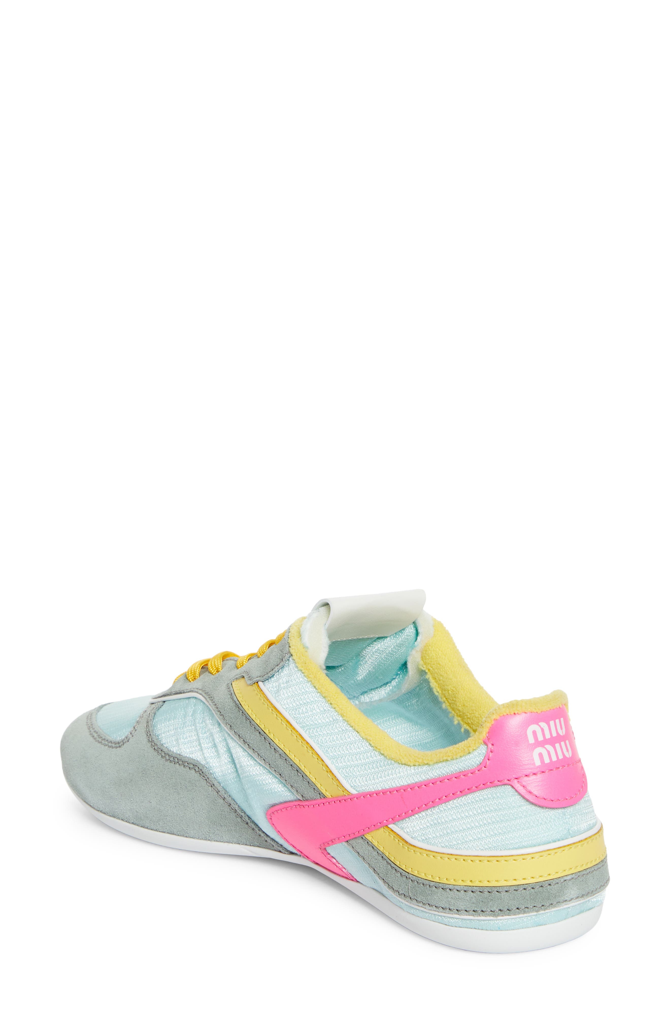 Miu Miu Gymnasium Low Top Sneaker in Anice/Fuxia at Nordstrom - 2