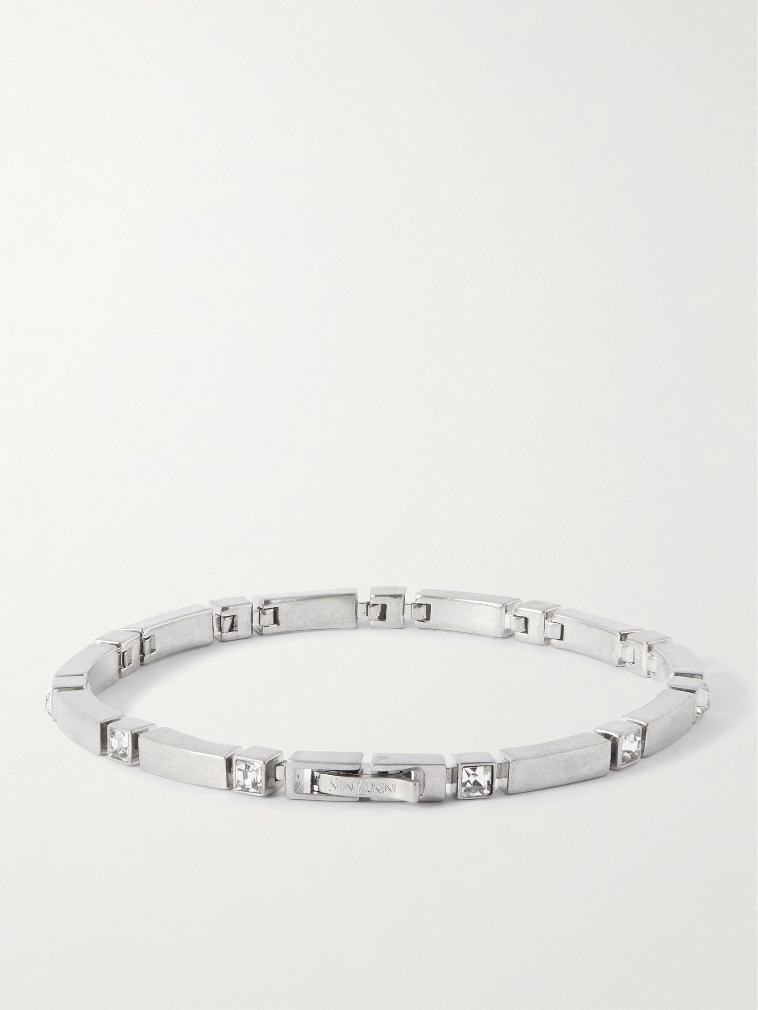 Crystal-Embellished Silver-Tone Bracelet Silver - 3